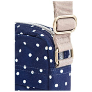 Bolso bandolera de lona reciclada Roka Bond - Lunares azul marino