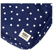 Bolso bandolera de lona reciclada Roka Bond - Lunares azul marino