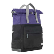 Roka Canfield B Medium Creative Waste Two Tone Recycled Nylon Backpack - Black/Mulberry Purple