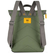 Roka Canfield B Medium Yellow Label Recycled Canvas Backpack - Granite Green