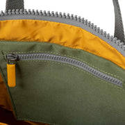 Roka Canfield B Medium Yellow Label Recycled Canvas Backpack - Granite Green