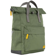 Roka Canfield B Medium Yellow Label Recycled Canvas Backpack - Granite Green