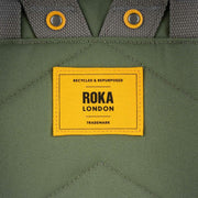Roka Canfield B Medium Yellow Label Recycled Canvas Backpack - Granite Green