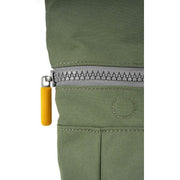Roka Canfield B Medium Yellow Label Recycled Canvas Backpack - Granite Green