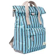 Mochila Roka Canfield B pequeña de lona reciclada - Rayas azules