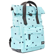 Mochila Roka Canfield B pequeña de lona reciclada - Azul/Azul Corazones