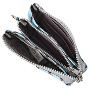 Cartera pequeña Roka Carnaby de lona reciclada - Rayas azules