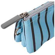 Cartera pequeña Roka Carnaby de lona reciclada - Rayas azules