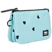 Roka Carnaby Cartera pequeña de lona reciclada - Azul/Corazones azules