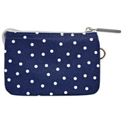 Cartera Roka Carnaby pequeña de lona reciclada - Lunares Azul Marino