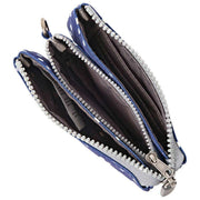Cartera Roka Carnaby pequeña de lona reciclada - Lunares Azul Marino