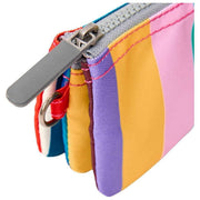 Cartera pequeña Roka Carnaby de lona reciclada - Raya ancha Multicolor