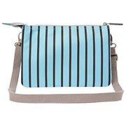 Bolso bandolera Roka Carnaby XL de lona reciclada - Rayas azules