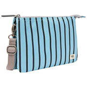 Bolso bandolera Roka Carnaby XL de lona reciclada - Rayas azules