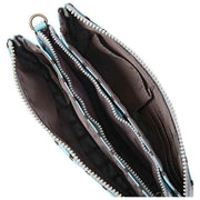 Bolso bandolera Roka Carnaby XL de lona reciclada - Rayas azules