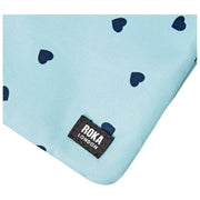 Bolso bandolera Roka Carnaby XL de lona reciclada - Azul/Corazones azules