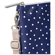 Bolso bandolera Roka Carnaby XL de lona reciclada - Lunares azul marino