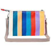 Bolso bandolera Roka Carnaby XL de lona reciclada - Rayas anchas Multicolor