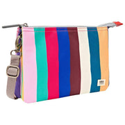 Bolso bandolera Roka Carnaby XL de lona reciclada - Rayas anchas Multicolor