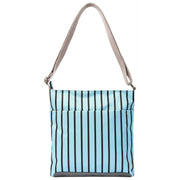 Bolso bandolera Roka Kennington B mediano de lona reciclada - Rayas azules