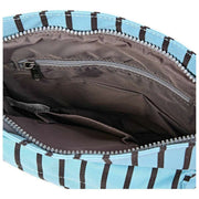 Bolso bandolera Roka Kennington B mediano de lona reciclada - Rayas azules