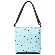Roka Kennington B Bolso bandolera mediano de lona reciclada - Azul/Corazones azules