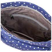 Bolso bandolera Roka Kennington B mediano de lona reciclada - Lunares azul marino