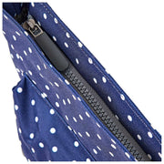 Bolso bandolera Roka Kennington B mediano de lona reciclada - Lunares azul marino