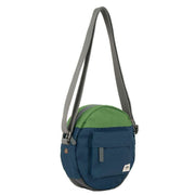 Roka Paddington B Creative Waste Two Tone Recycled Canvas Crossbody Bag - Deep Blue/Foliage Green