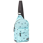 Roka Willesden B Bolso Bandolera Grande De Lona Reciclada - Azul/Corazones Azules