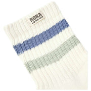 Calcetines Roka Windsor Stripe Crew - Azul costero/niebla