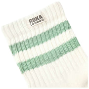 Calcetines Roka Windsor Stripe Crew - Verde Matcha