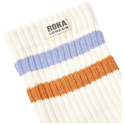 Calcetines Roka Windsor Stripe Crew - Cardo/Naranja Quemado