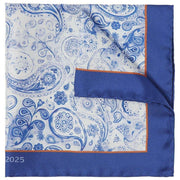 Pañuelo de bolsillo de cachemira del 40.º aniversario de Simon Carter - Blanco/Azul
