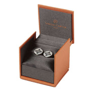 Simon Carter Flower Print Mother of Pearl Cufflinks - Silver/White/Black