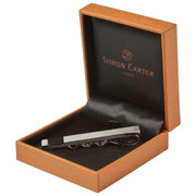 Chanclas de corbata cepilladas Simon Carter Onyx - Plata/Negro
