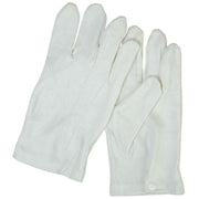 Sophos Press Stud Fasten Cotton Gloves - White