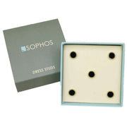 Sophos Round Dress Studs - Black/Gold