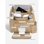 Mochila cambiador Stackers para bebé - Camel Tan