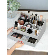 Organizador de maquillaje extragrande Stackers - Gris guijarro
