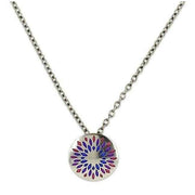 Ti2 Titanium Domed Floral Print Pendant - Pink