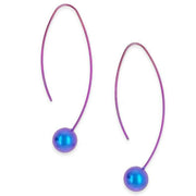 Ti2 Titanium Long Orbit Drop Earrings - Pink