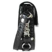 Vivienne Westwood Bolso bandolera Hunter con solapa de cocodrilo - Negro