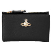 Vivienne Westwood Saffiano Slim Flap Card Holder Purse - Black