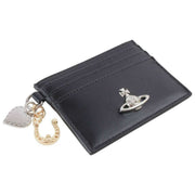 Vivienne Westwood Tarjetero liso con dijes - Negro