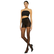 Medias superiores de control Wolford Individual Ultra Sheer 10 Denier - Negro