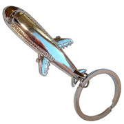 Bassin and Brown Airplane Key Ring - Silver