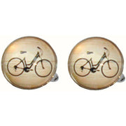 Bassin and Brown Bicycle Cufflinks - Black/White