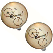 Bassin and Brown Bicycle Cufflinks - Black/White