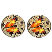 Bassin and Brown Butterfly Cufflinks - Yellow/Fawn